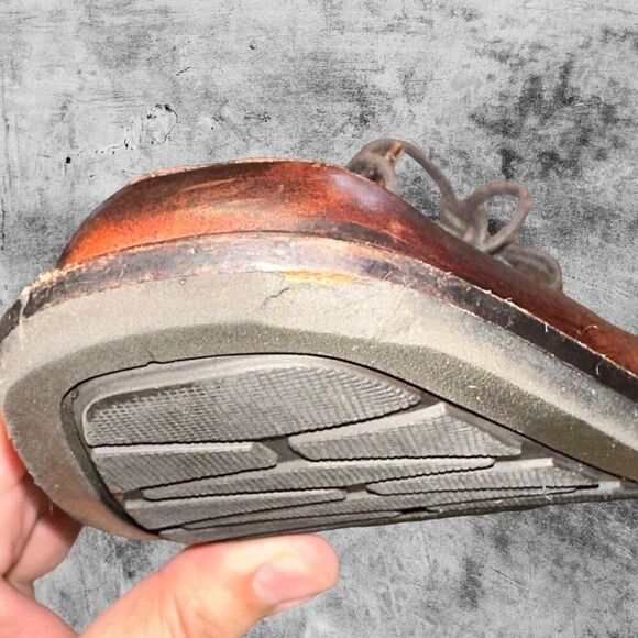 Ecco Oxford Mens Size 8-8.5 EU 42 Dress Shoe Berlin Brown Apron Toe - Picture 12 of 12